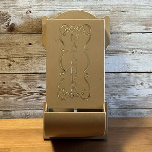 Vintage Retro MCM Brown Plastic Green "Matches" Match Box Holder